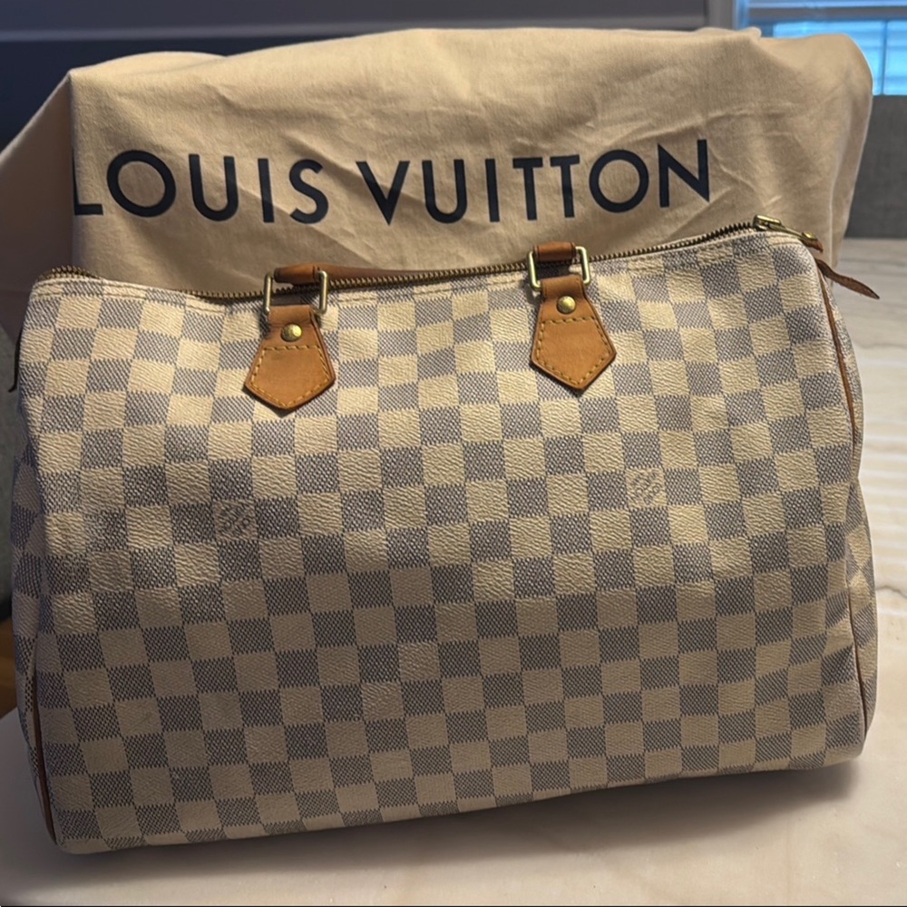 Louis Vuitton White Checkered Women's Bag